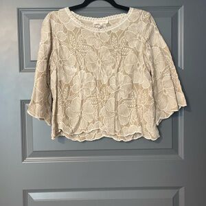 Solitaire Cream Floral Lace Blouse